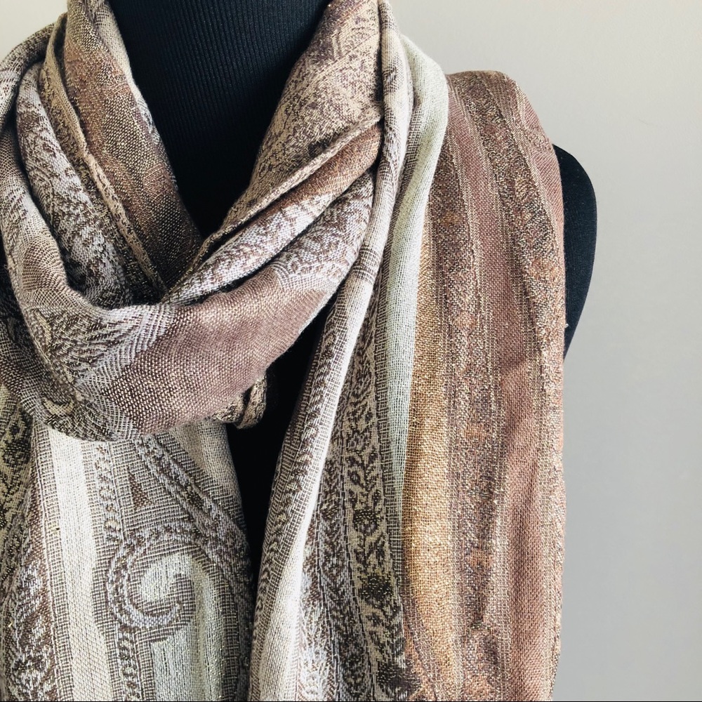 Intricate Gold Stitched Wrap / Scarf